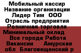 Мобильный кассир › Название организации ­ Лидер Тим, ООО › Отрасль предприятия ­ Розничная торговля › Минимальный оклад ­ 1 - Все города Работа » Вакансии   . Амурская обл.,Благовещенский р-н